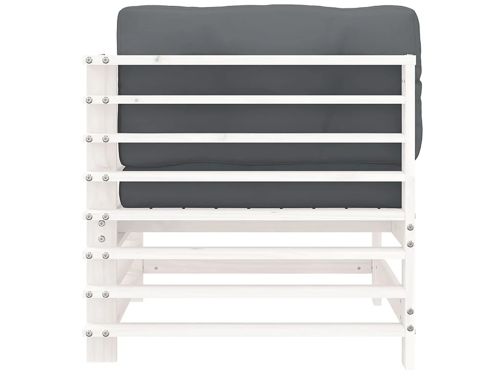 Ecksofa mit Kissen Weiß Massivholz Kiefer