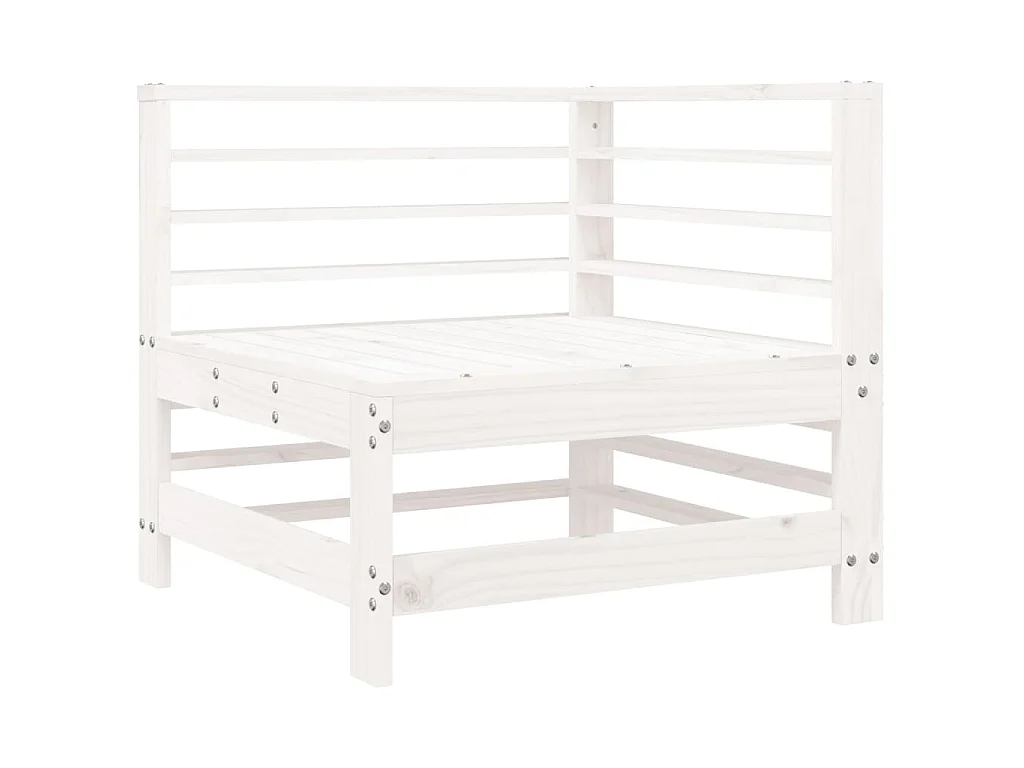 Ecksofa mit Kissen Weiß Massivholz Kiefer