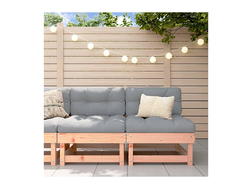 Canapés centraux avec coussins 2 pcs bois massif douglas