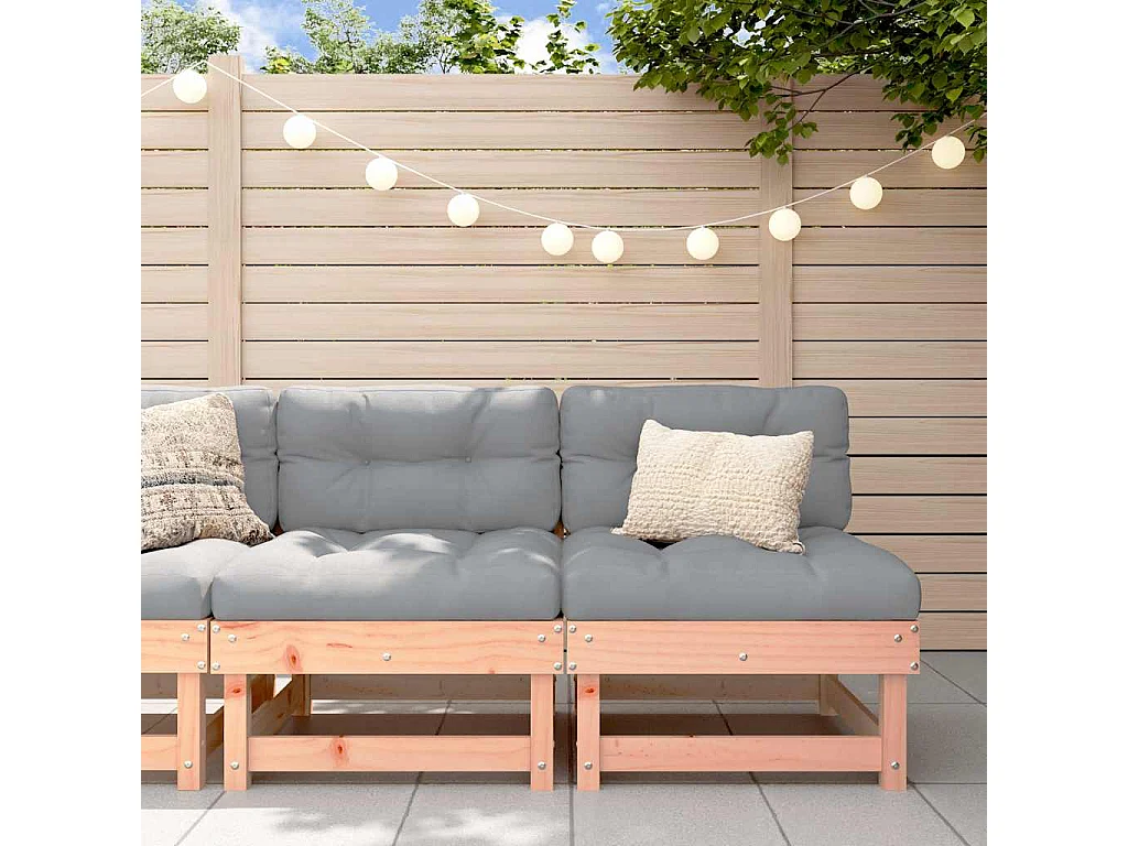 Mittelsofas mit Kissen 2 Stk. Massivholz Douglasie