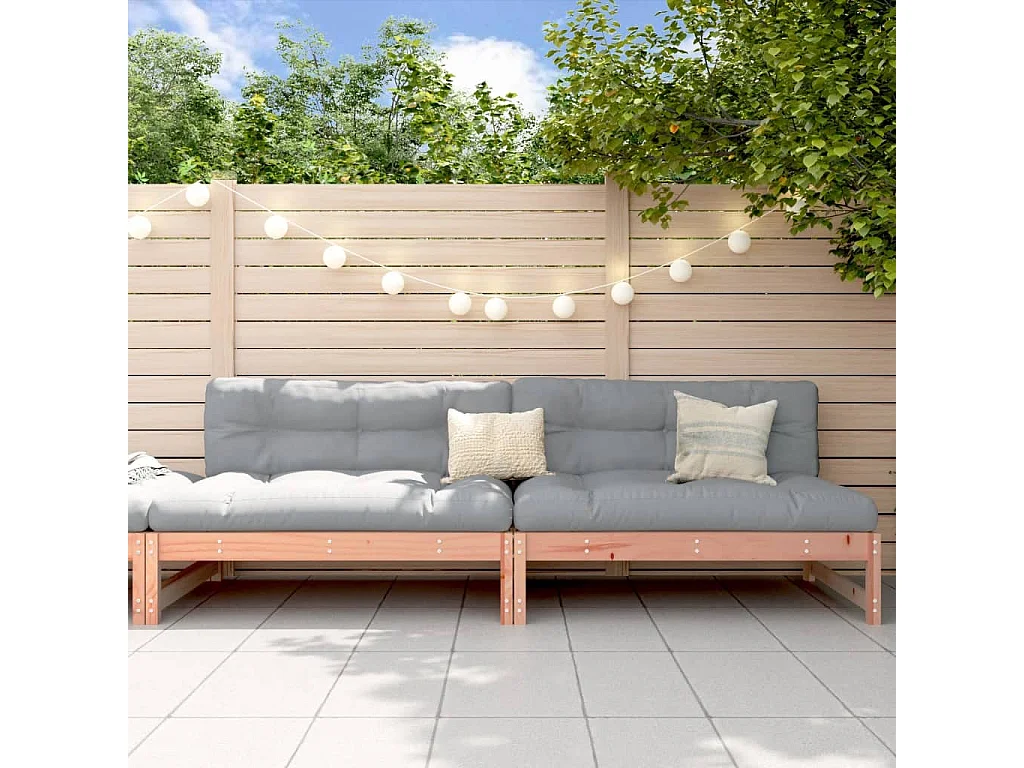 Canapés centraux de jardin 2 pcs 120x80 cm bois massif douglas