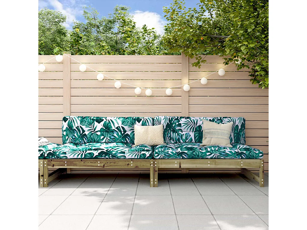 Divani Centrali da Giardino 2pz 120x80 cm Legno Impregnato Pino