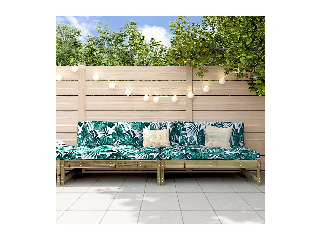 Canapés centraux de jardin 2 pcs 120x80 cm bois de pin imprégné