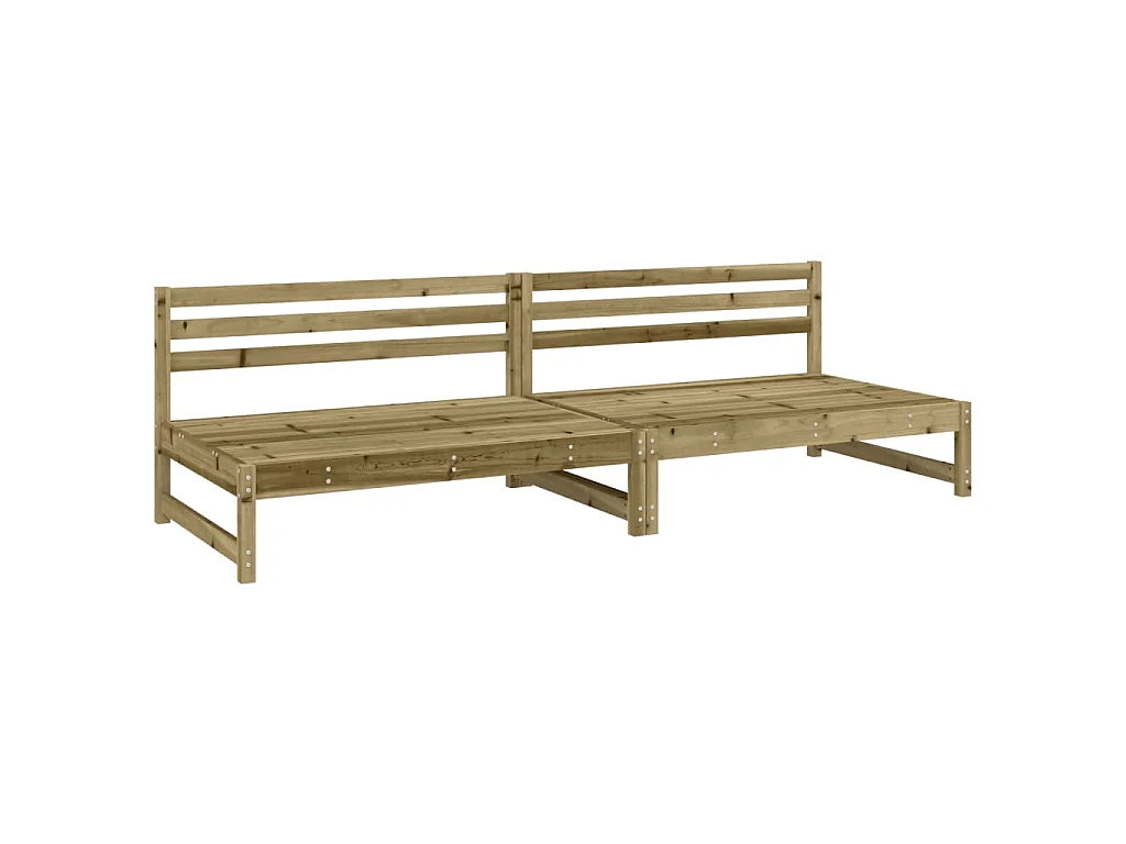 Divani Centrali da Giardino 2pz 120x80 cm Legno Impregnato Pino