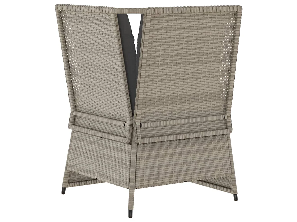 Divano Angolare Giardino con Cuscini Grigio Chiaro Polyrattan