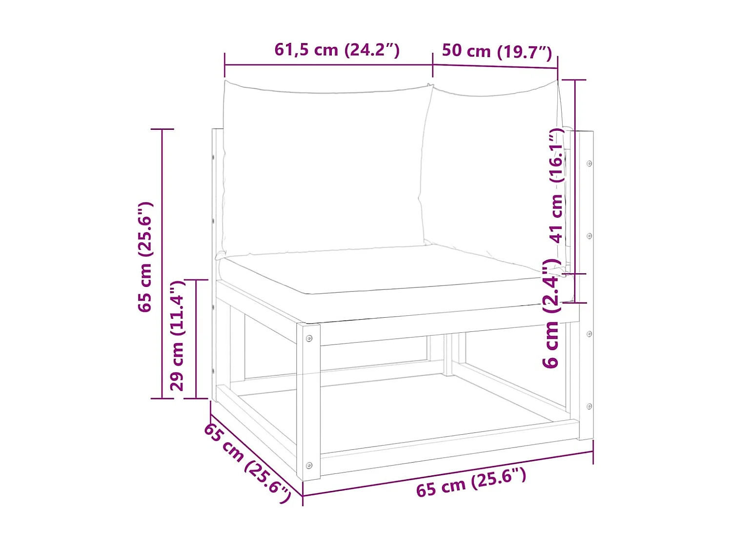 Canapé d'angle de jardin avec coussins en bois d'acacia et rotin