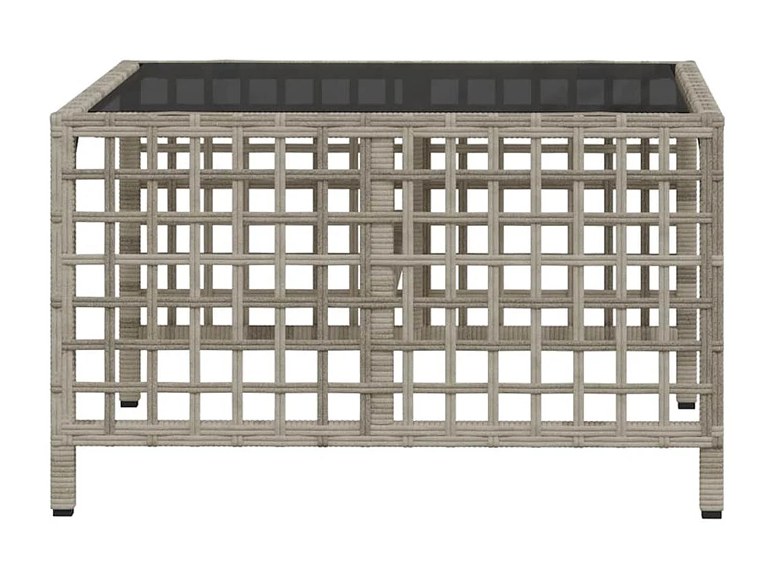 Salon de jardin d'angle avec coussins 3 pcs gris clair rotin