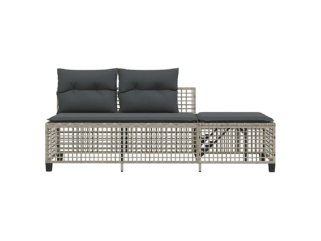 Divani da Giardino ad Angolo 3 pz Cuscini Grigio in Polyrattan