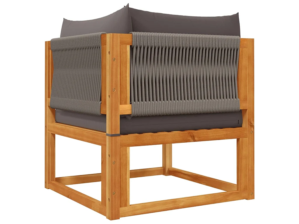 Set di divani da giardino 6 pezzi con cuscini in legno di acacia e corda