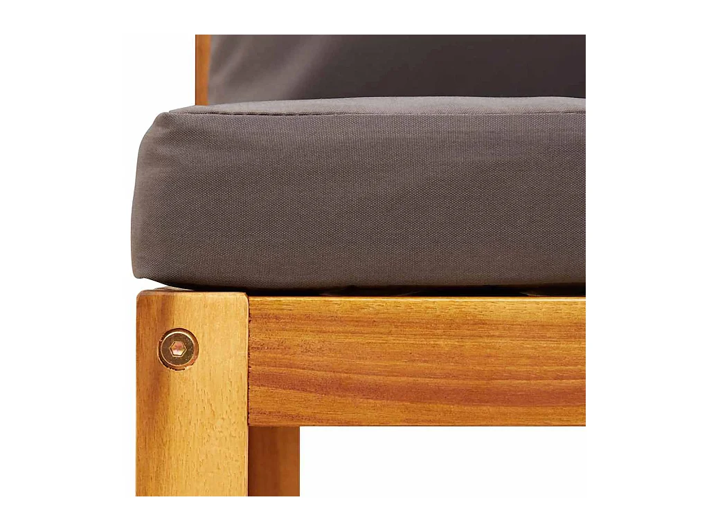 Canapé de jardin avec coussins 2 places Bois Acacia et rotin