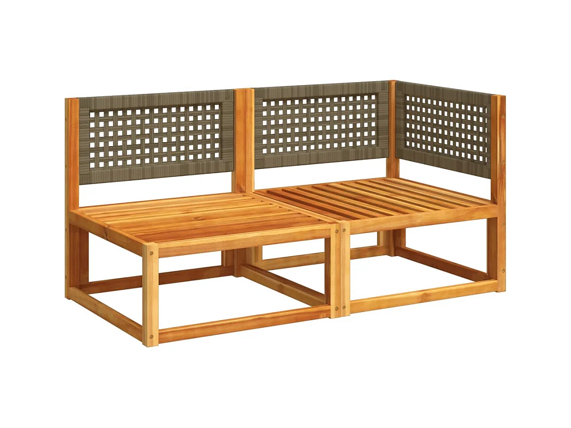 Canapé de jardin avec coussins 2 places Bois Acacia et rotin