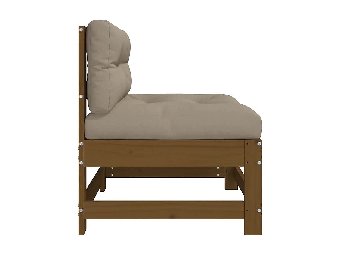 Canapés centraux avec coussins 2 pcs marron miel