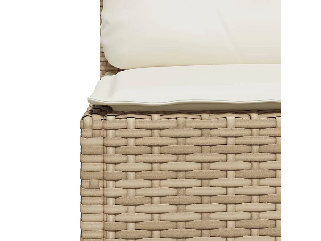 Tuinbank 3-zits met kussens poly rattan beige