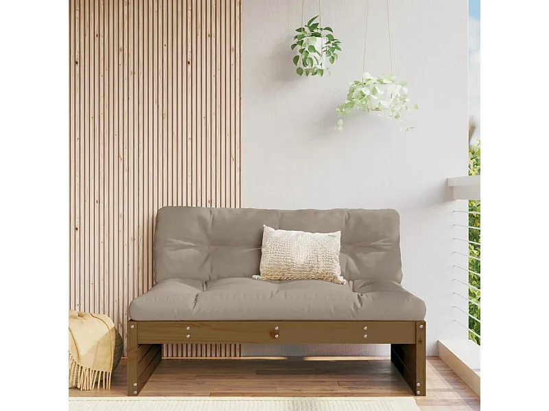 Tuinmiddenbank 120x80 cm massief grenenhout honingbruin