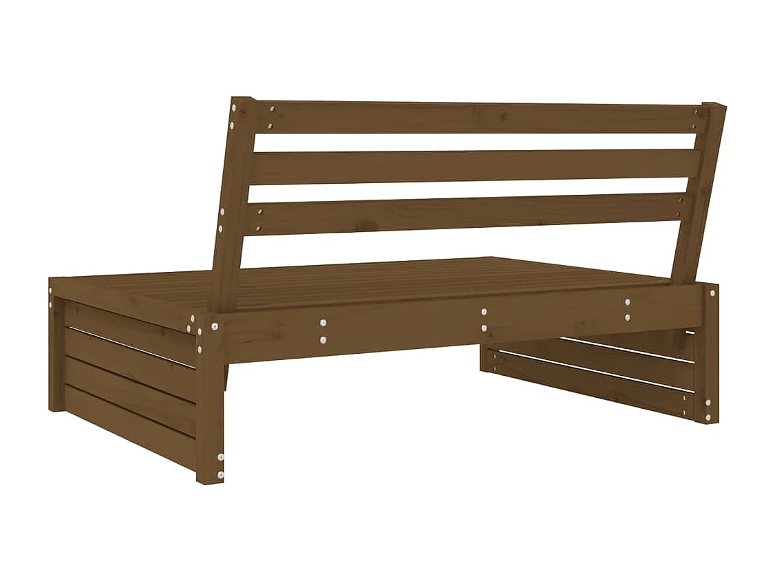 Canapé central de jardin marron miel 120x80 cm bois pin massif