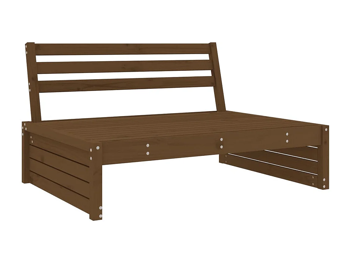 Sofá central de jardín madera maciza pino marrón miel 120x80 cm