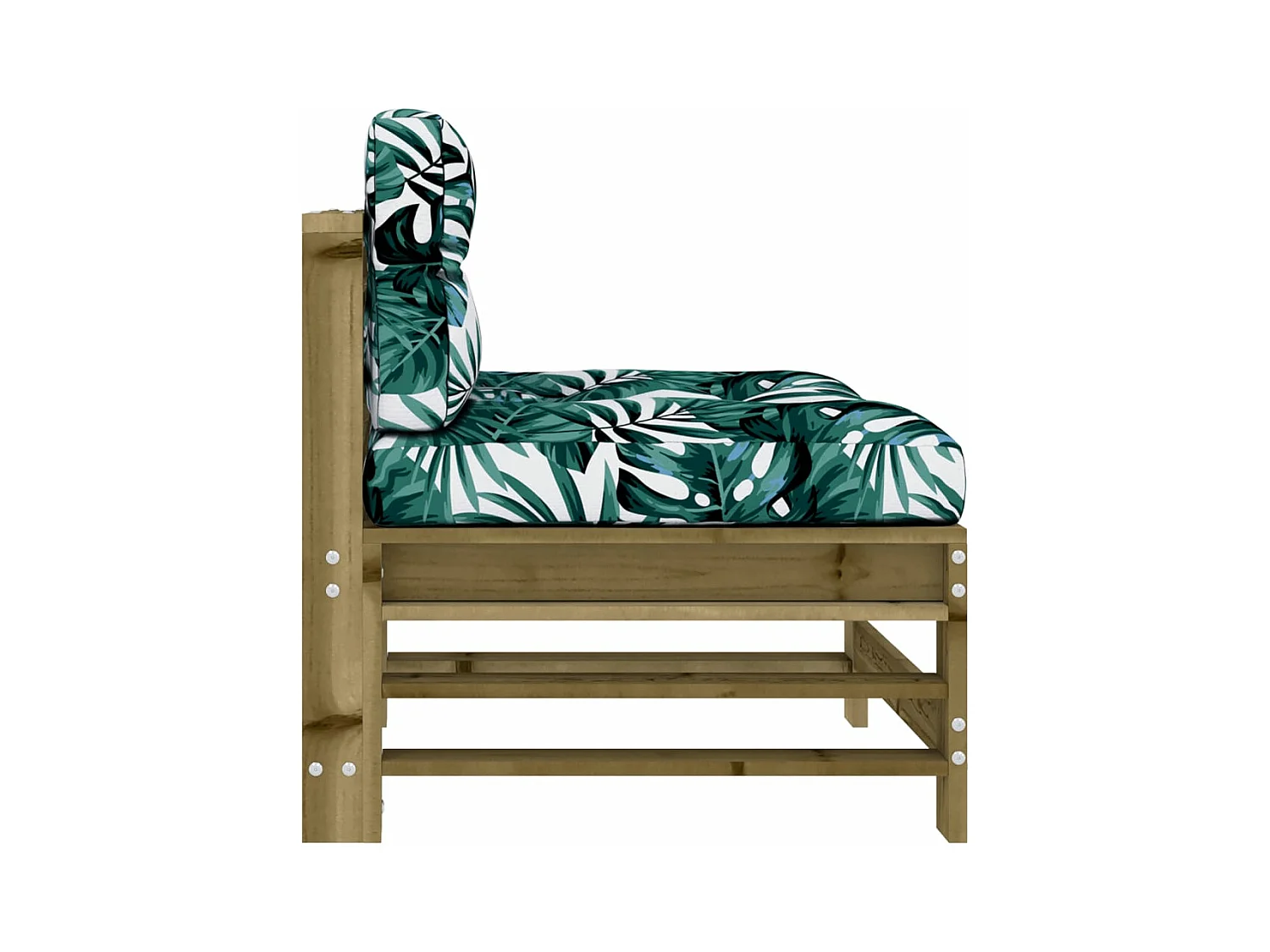 Canapé central avec coussins bois de pin imprégné