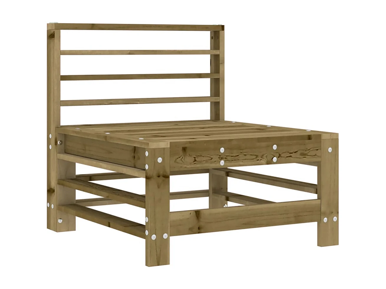 Canapé central avec coussins bois de pin imprégné