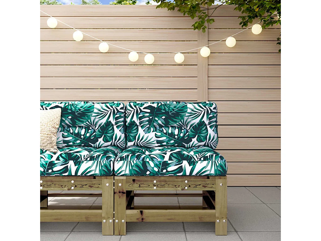 Canapé central avec coussins bois de pin imprégné