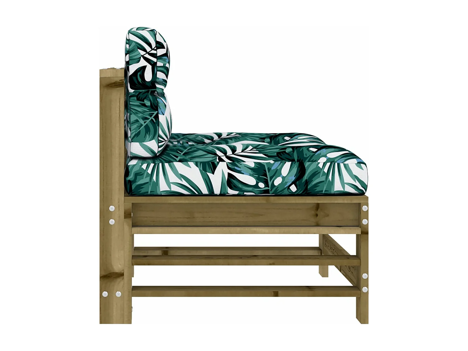 Canapé central avec coussins bois de pin imprégné