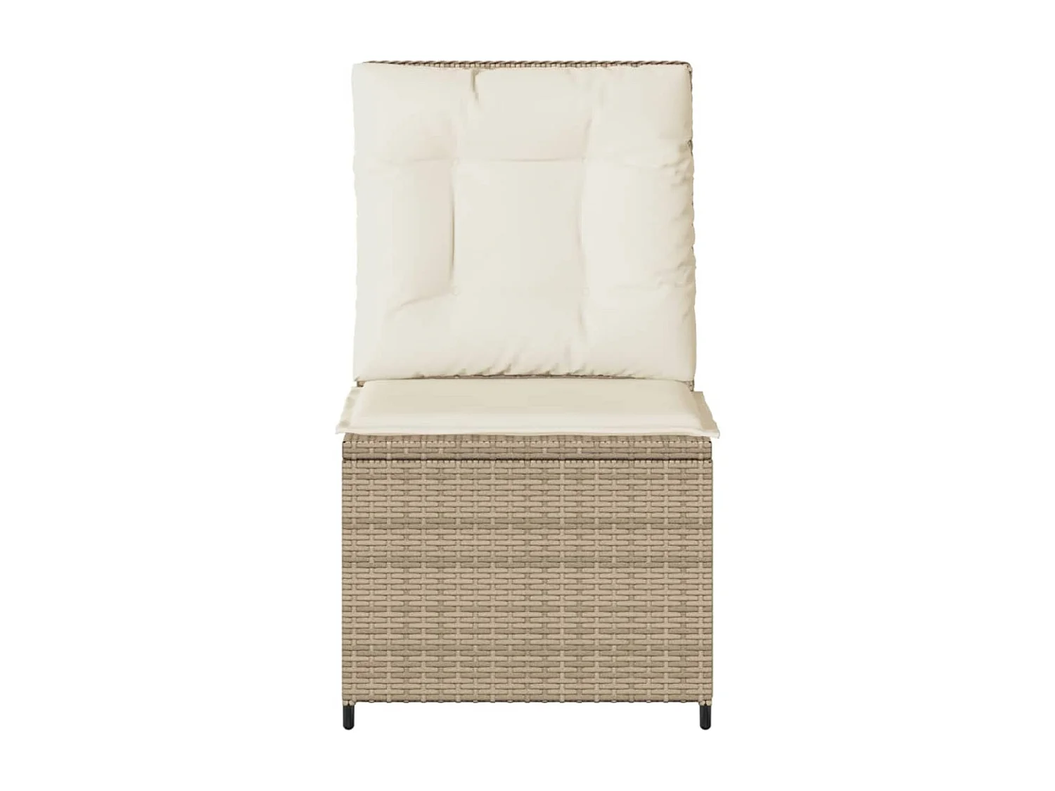 Canapé inclinable de jardin avec coussins beige résine tressée