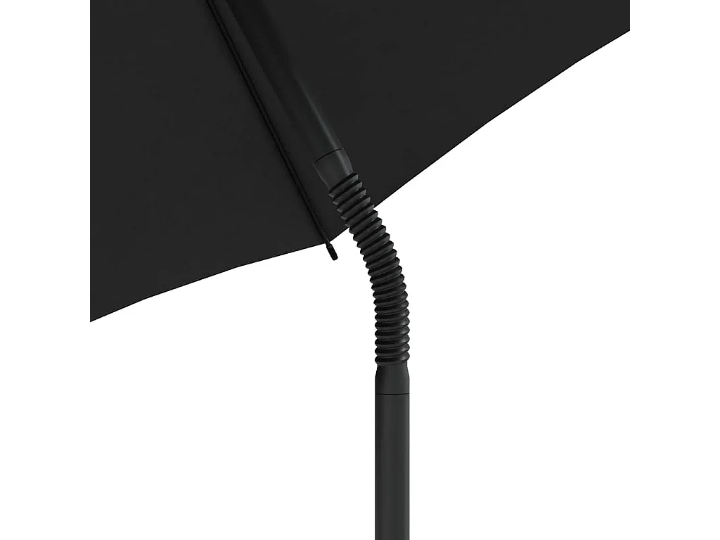Tuinbank 2-zits parasol en voetenbanken poly rattan lichtgrijs