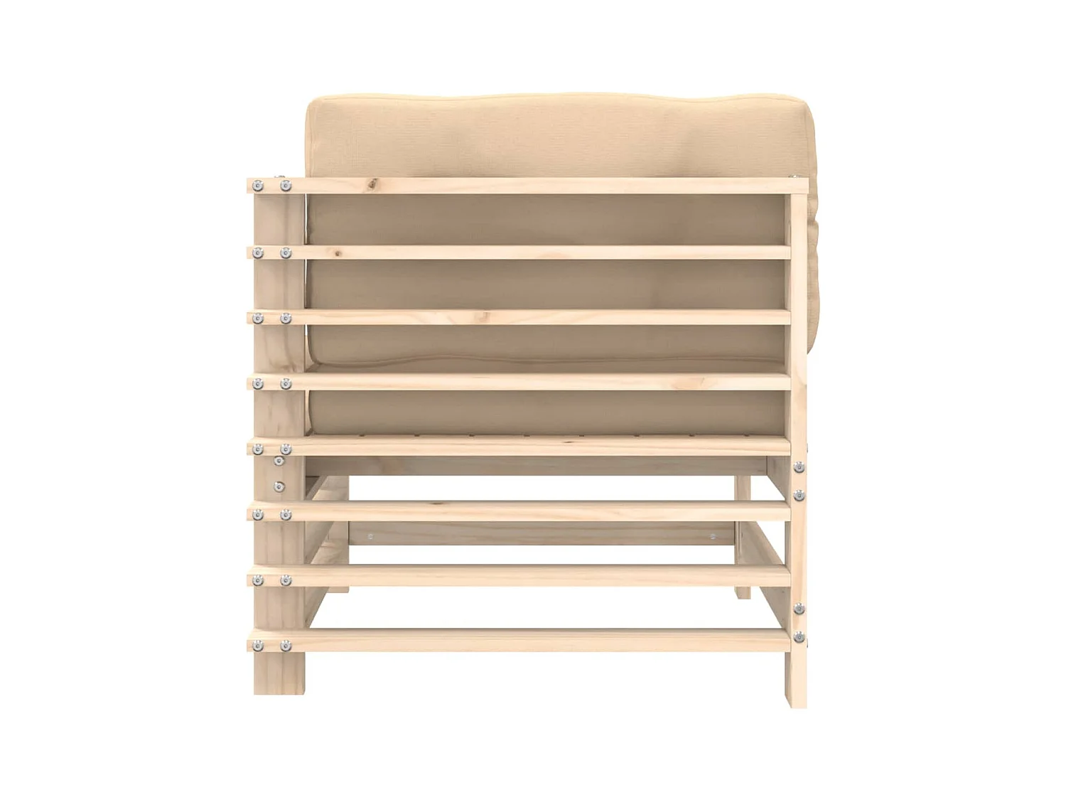 Canapé d'angle avec coussins bois de pin solide