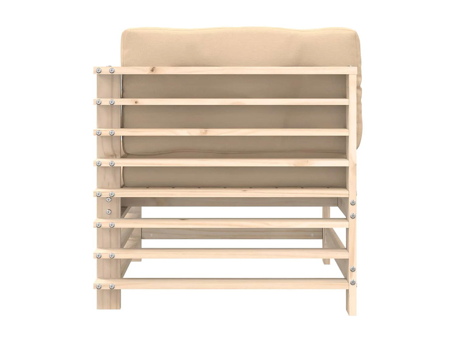 Canapé d'angle avec coussins bois de pin solide