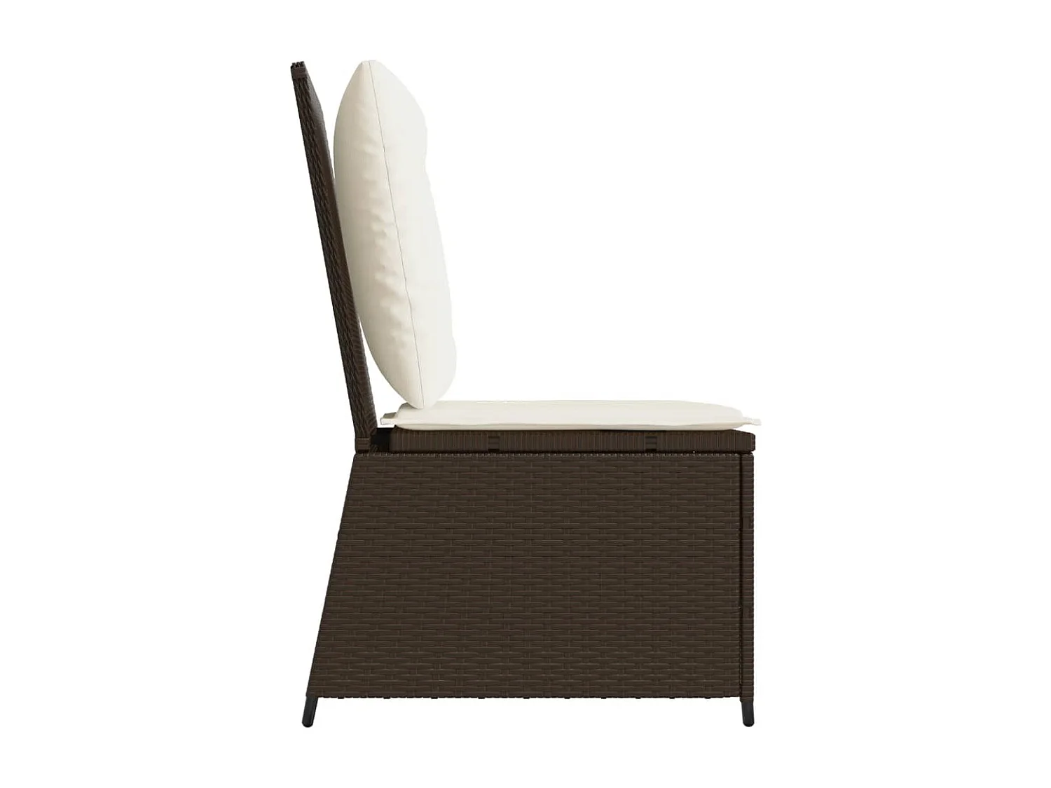 Canapé inclinable de jardin avec coussins marron résine tressée