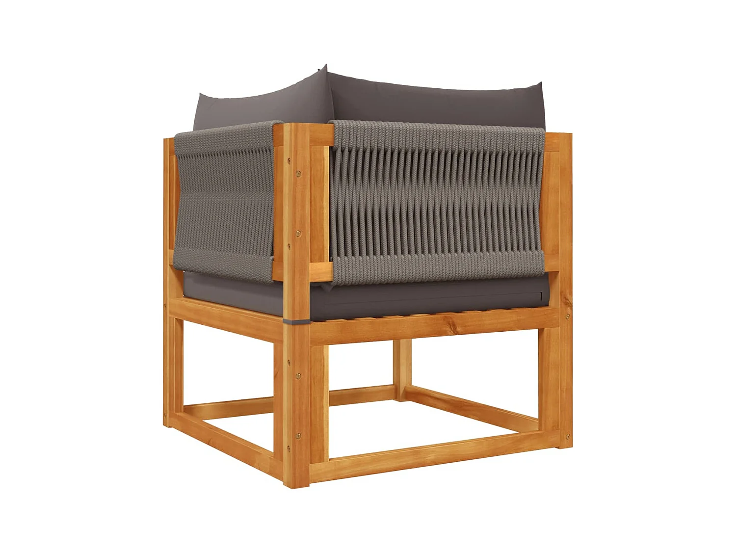 Ensemble de canapés de jardin 9 pièces avec coussins en bois d'acacia et corde