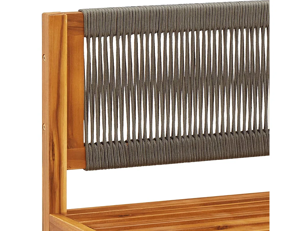 Ensemble de canapés de jardin 9 pièces avec coussins en bois d'acacia et corde