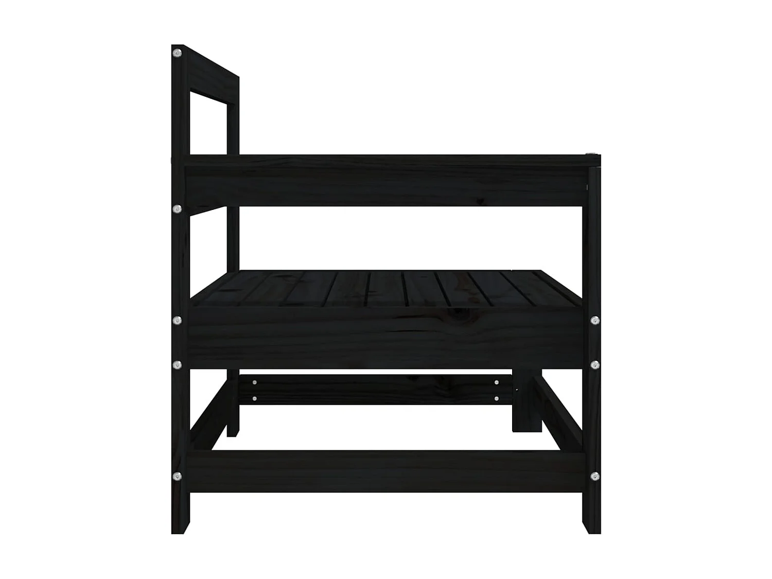 Garten-Ecksofas 2 Stk. Schwarz Massivholz Kiefer