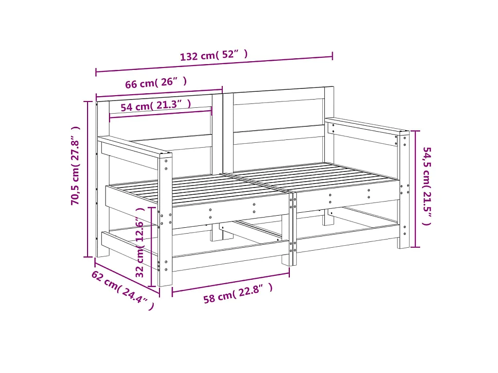 Garten-Ecksofas 2 Stk. Schwarz Massivholz Kiefer