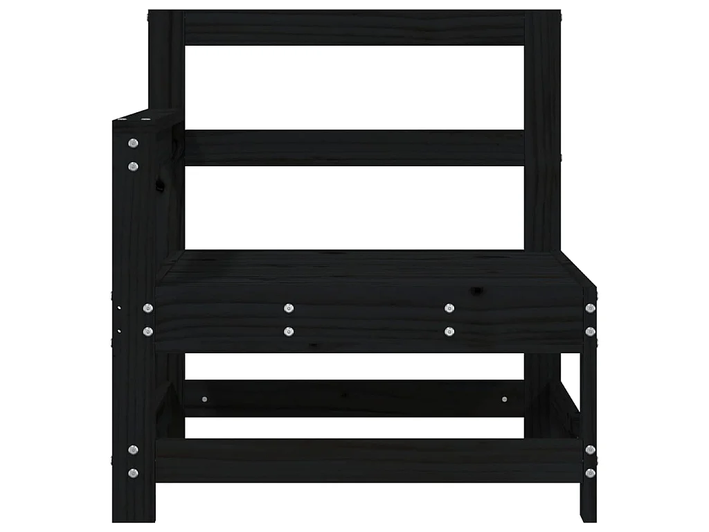 Garten-Ecksofas 2 Stk. Schwarz Massivholz Kiefer