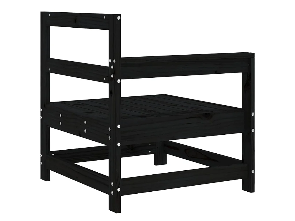 Garten-Ecksofas 2 Stk. Schwarz Massivholz Kiefer