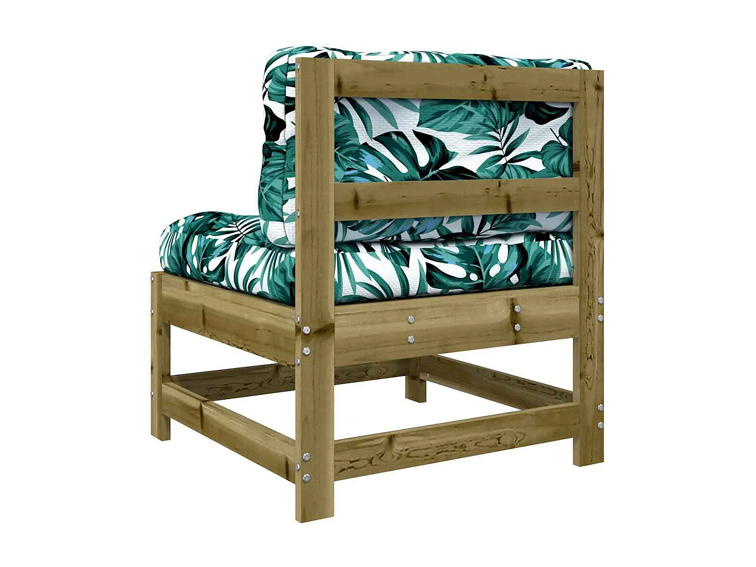 Sofá central con cojines madera de pino impregnada