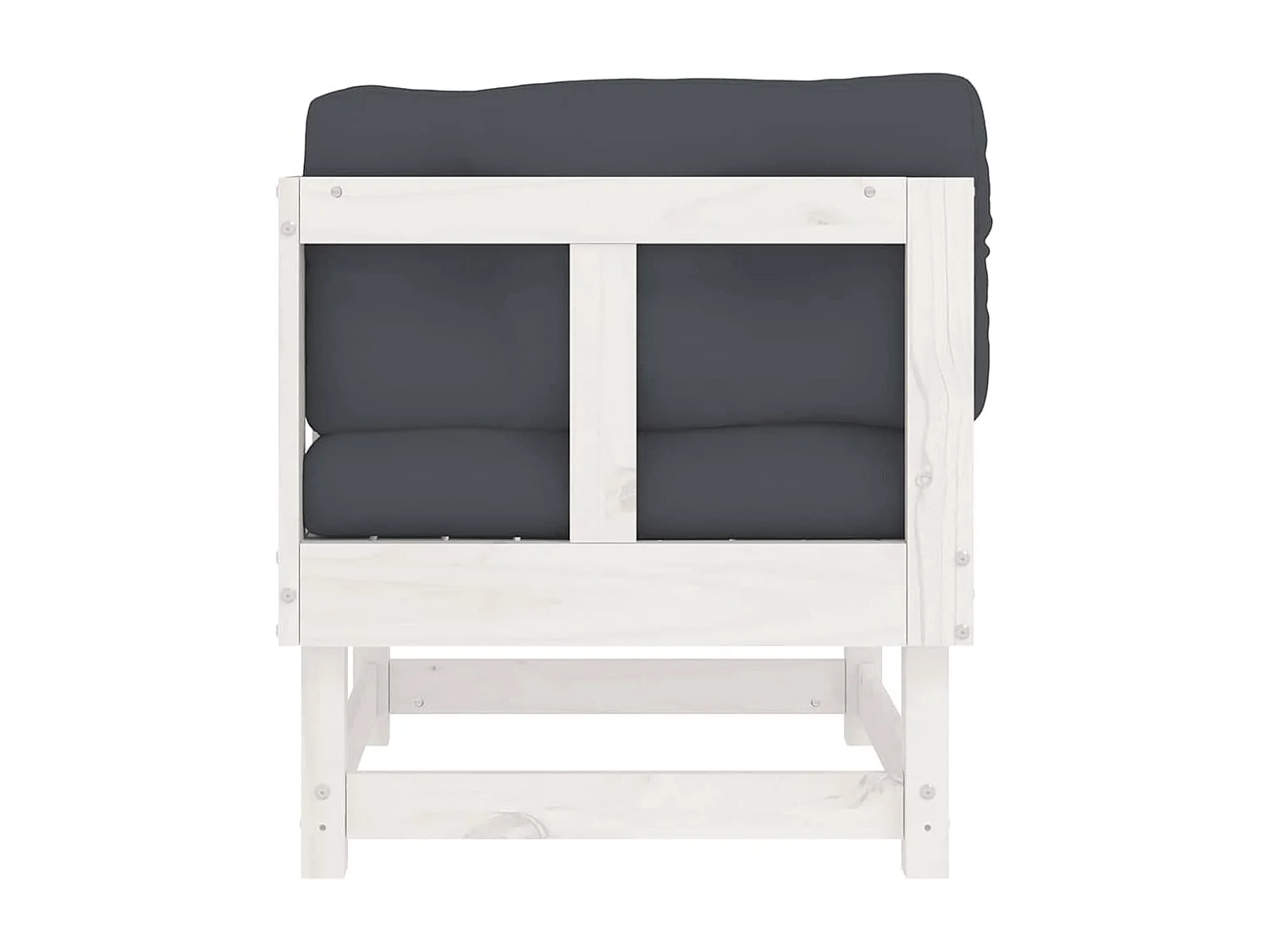 Ecksofas mit Kissen 2 Stk. Weiß Massivholz Kiefer