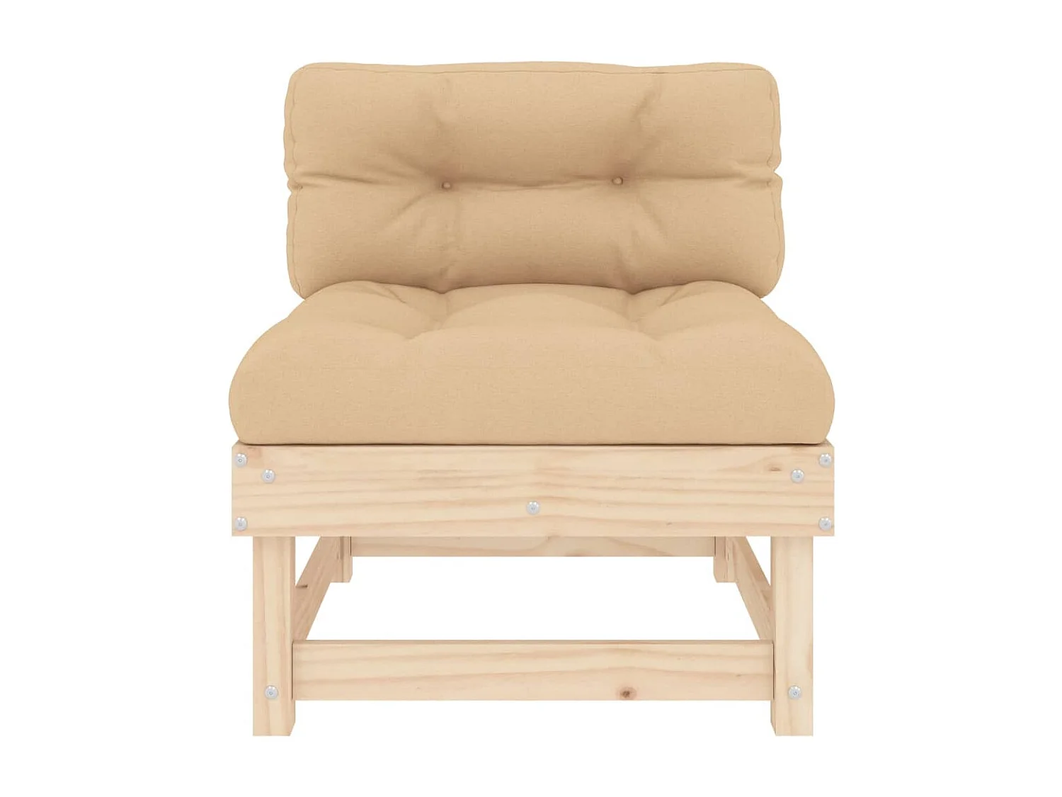 Canapés centraux avec coussins 2 pcs bois de pin massif