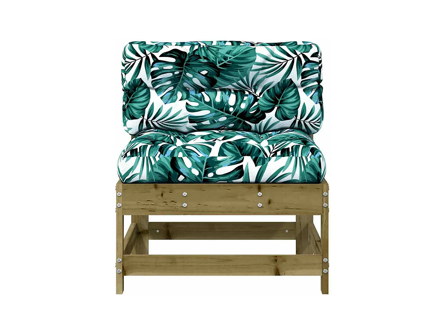 Canapés centraux avec coussins 2 pcs bois de pin imprégné