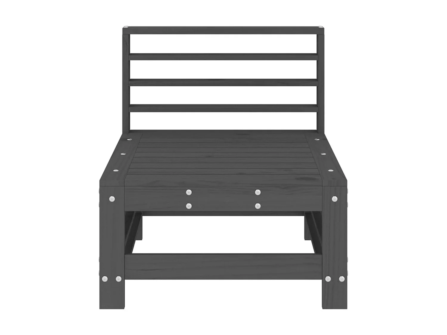 Canapés centraux de jardin 2 pcs gris bois de pin massif