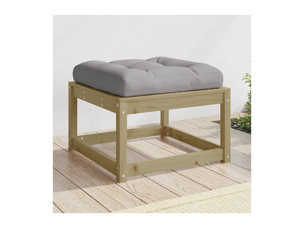 Repose-pied de jardin avec coussins bois de pin imprégné