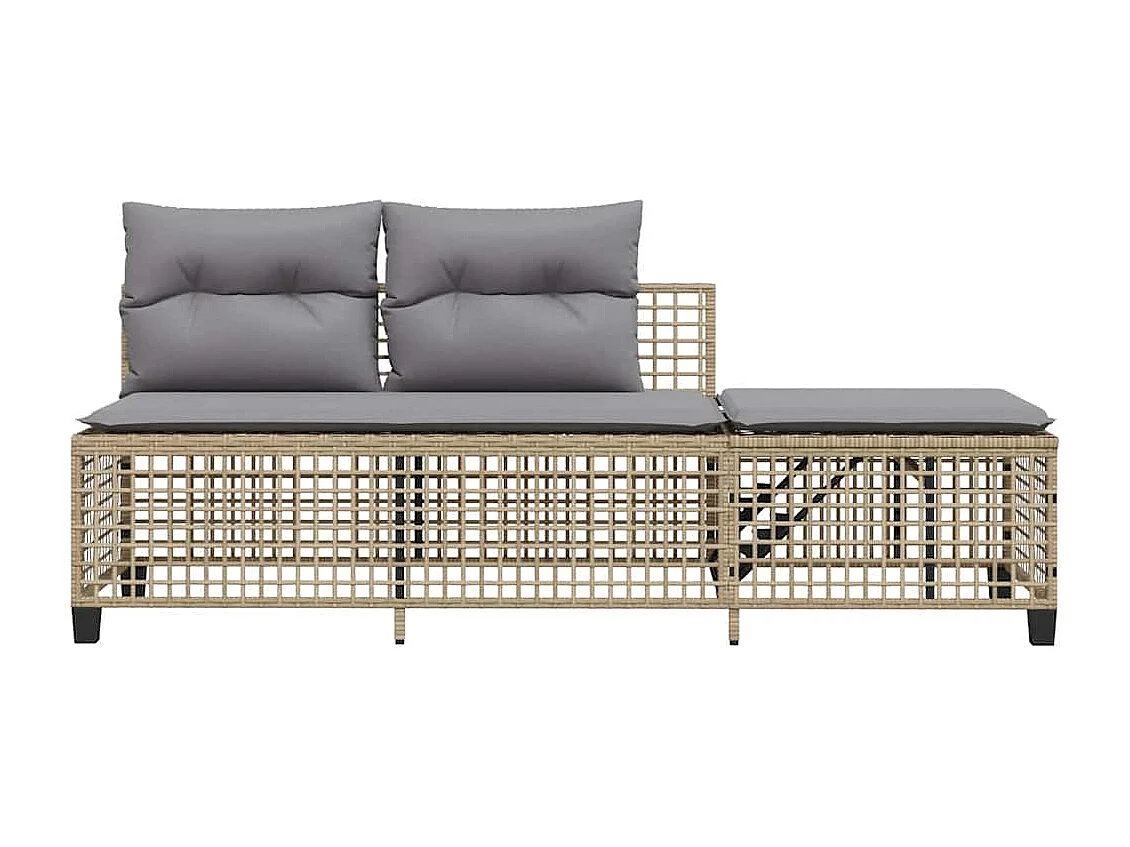 Salon de jardin d'angle avec coussins 3pcs mélange beige rotin