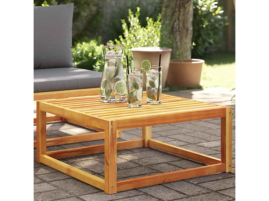 Table de jardin 65x65x29 cm bois massif d'acacia