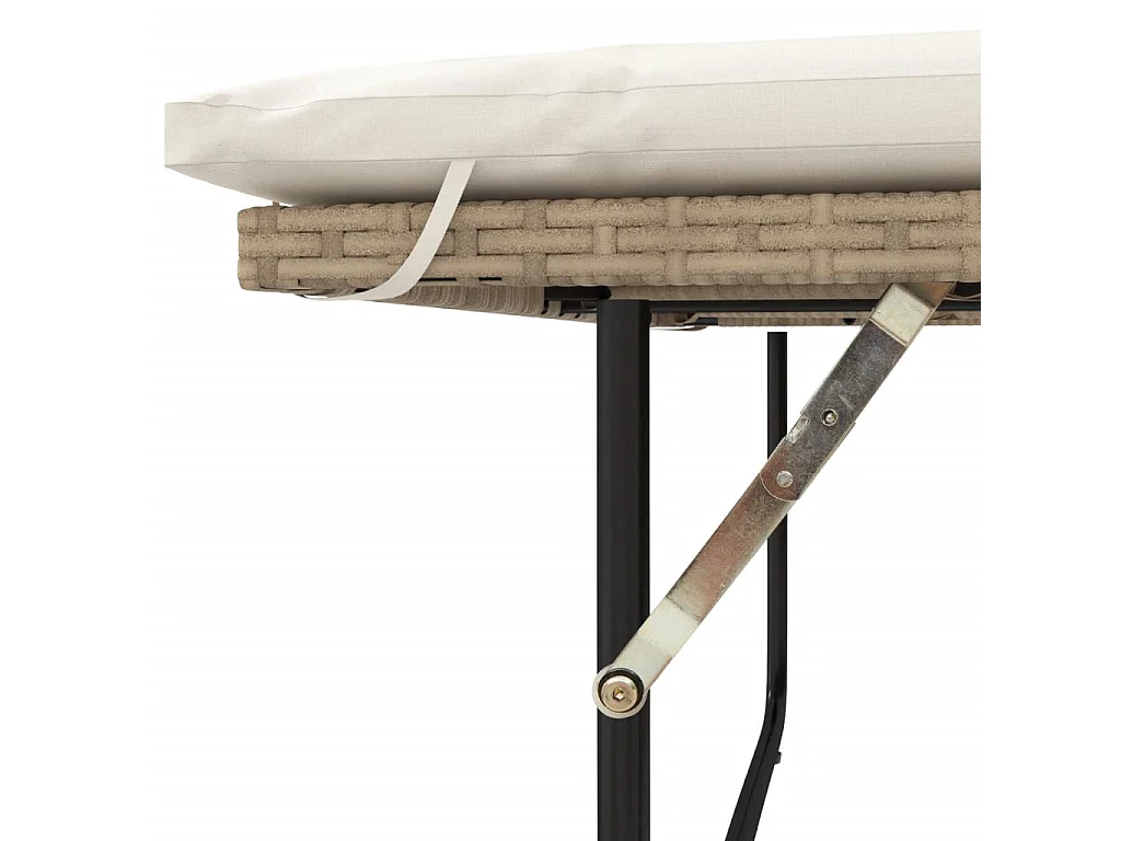 Canapé de jardin avec coussins 2 places beige résine tressée