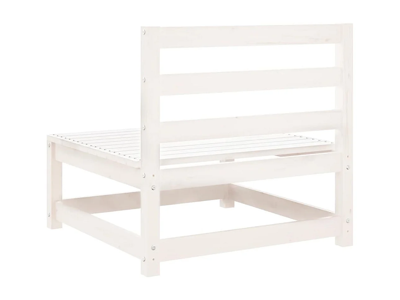 Canapé de jardin sans accoudoirs blanc bois de pin massif