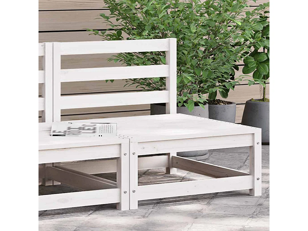 Divano Giardino Senza Braccioli Bianco 70x70x67cm Massello Pino