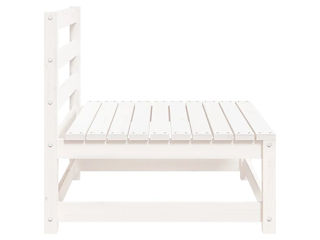 Divano Giardino Senza Braccioli Bianco 70x70x67cm Massello Pino