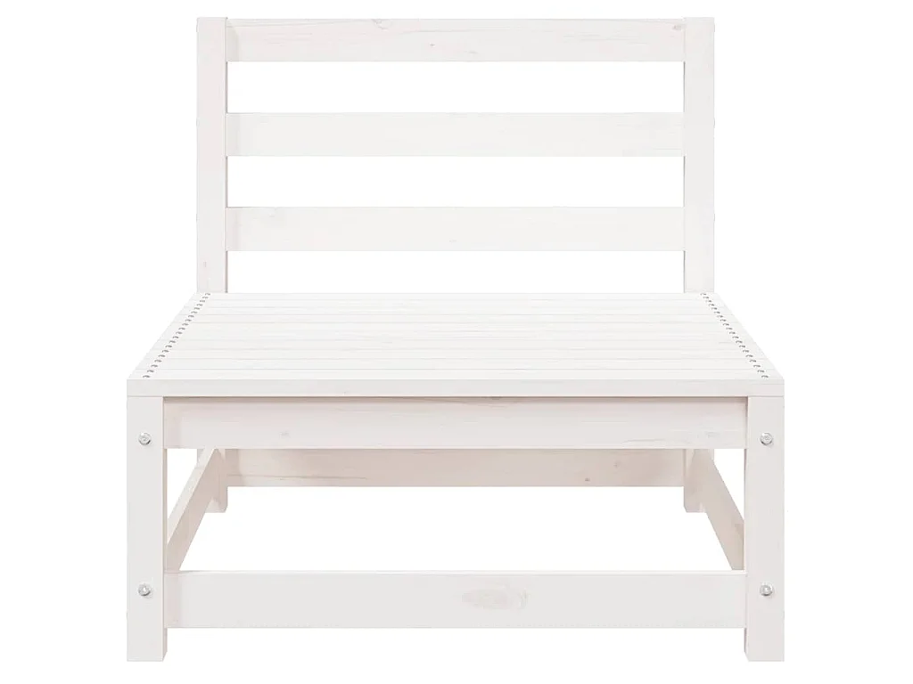 Canapé de jardin sans accoudoirs blanc bois de pin massif