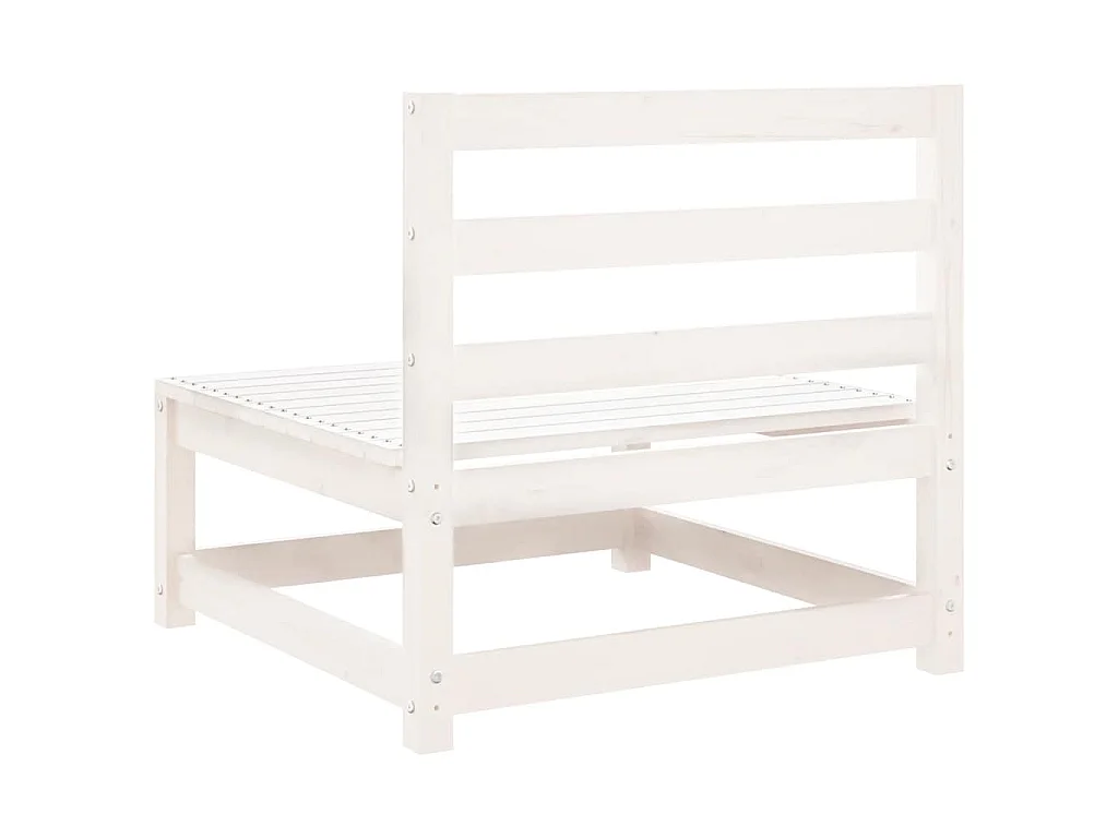 Canapé de jardin sans accoudoirs blanc bois de pin massif