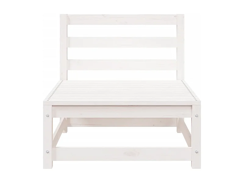 Sofá jardín sin reposabrazos madera de pino blanco 70x70x67 cm